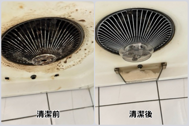 抽油煙機與風扇前後：卡了不知多久的陳年油垢清掉，扇葉亮回來、不再黏手。