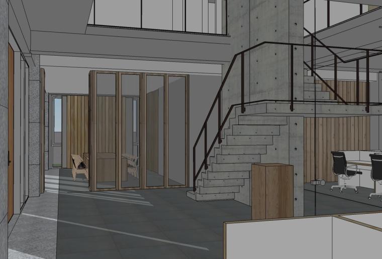 設計理念是「不只是建築，更是企業靈魂的展現」——把機械產業的精神融進空間，讓每個角落都在說企業的故事；先看 3D 模擬圖。