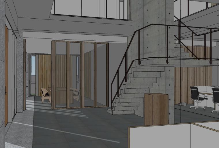 設計理念是「不只是建築,更是企業靈魂的展現」——把機械產業的精神融進空間,讓每個角落都在說企業的故事;先看 3D 模擬圖。