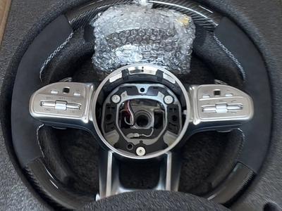 Performance Lenkrad Ziernähte + Ring weiß G63 W463 Mercedes 3