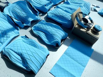 Sitzbezüge Blau "Komplett Set" + Performance Lenkrad für G-Klasse W463 2012-2018 2