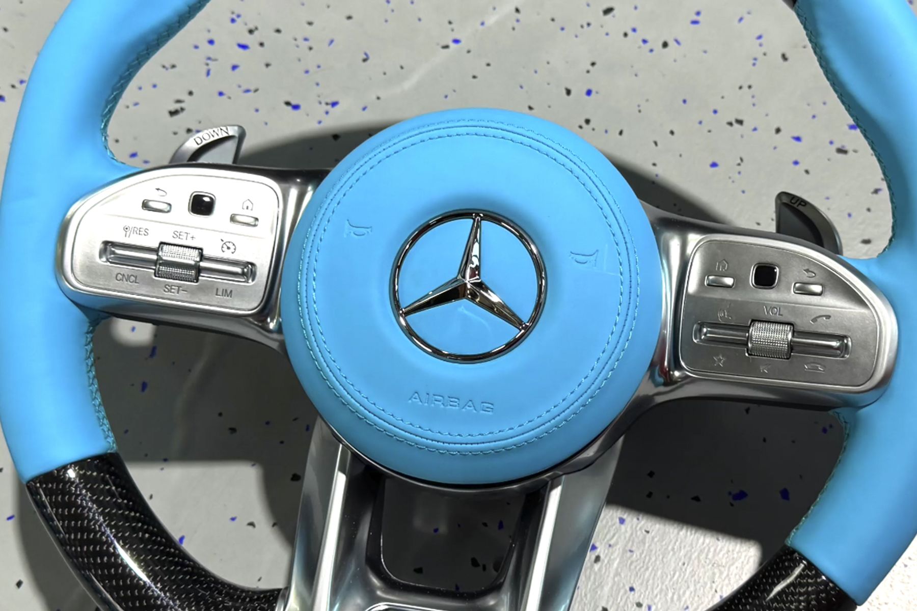 Performance Lenkrad "Blau" + Airbag G63 AMG W205 W213 W463 Mercedes