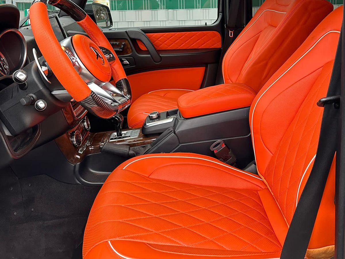 Sitzbezüge Orange "Komplett Set" + Performance Lenkrad für G-Klasse W463 2012-2018