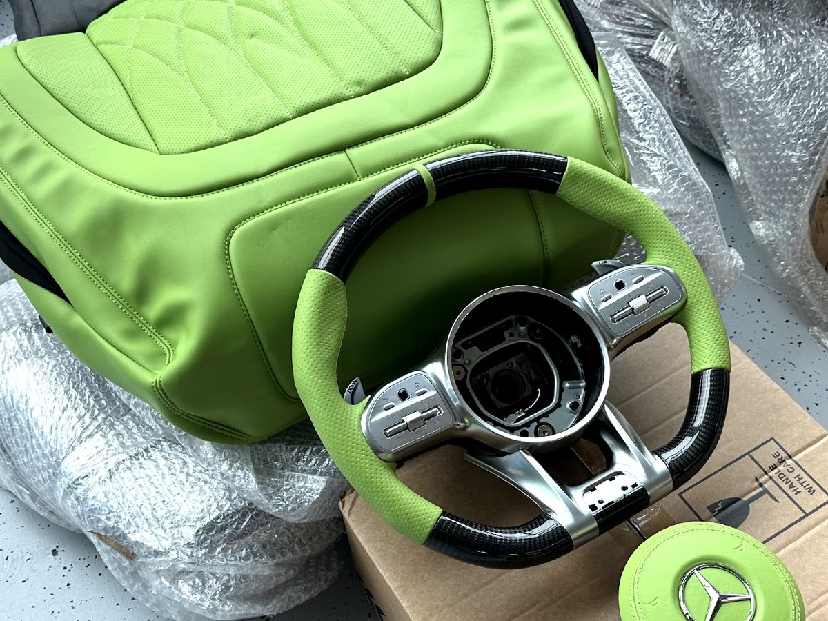 Sitzbezüge Grün "Komplett Set" + Performance Lenkrad für G-Klasse W463 2012-2018