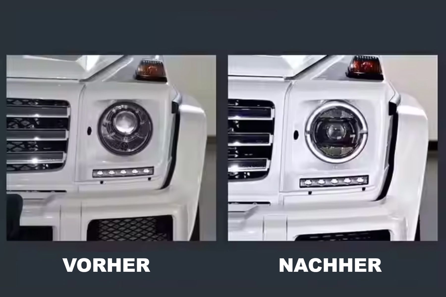 LED Scheinwerfer "Geile Ringe" für Mercedes Benz G Klasse W463 G550 G500 G63 G65