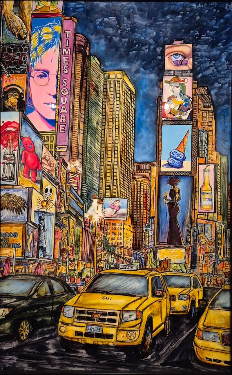 Yellow Cab, painting by Karla de Lara
