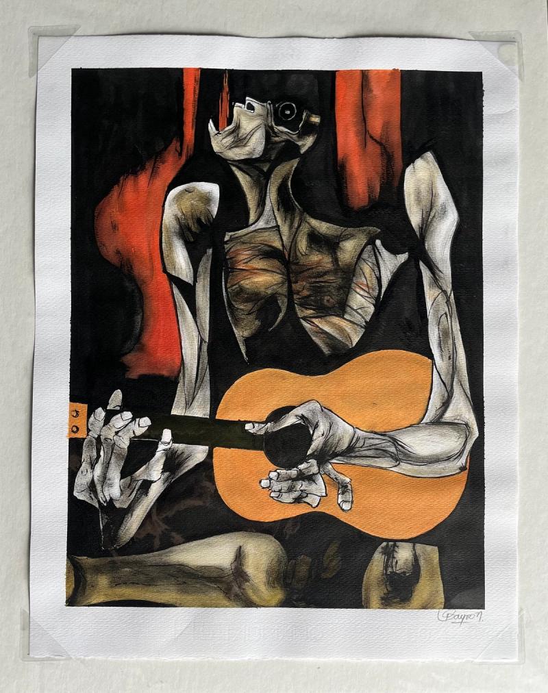 Música I, painting by Pedro Bayron
