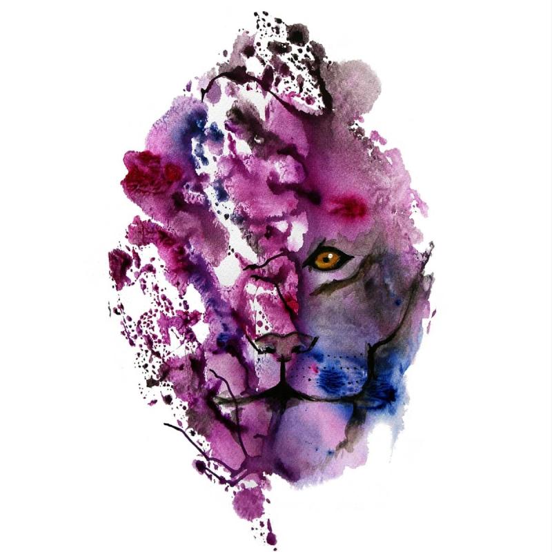 Animales de Poder / Pantera Rosa, painting by Caro G. Solar
