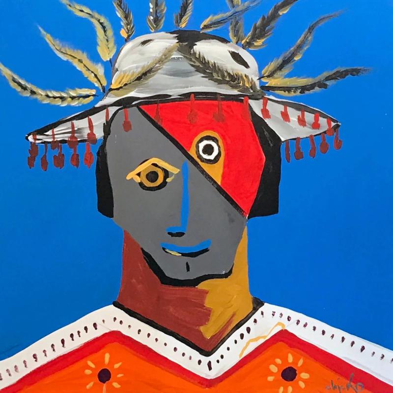 Huicholín, painting by Chisko Mojica