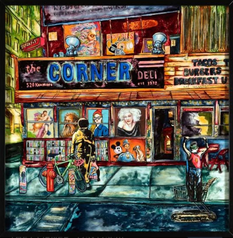 The Corner Deli, painting by Karla de Lara