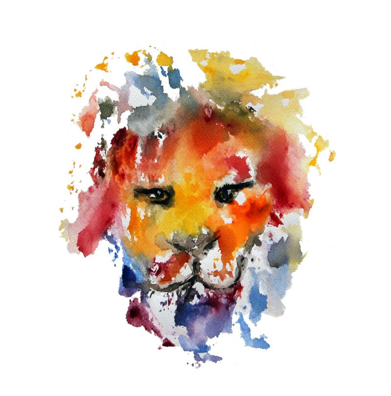 Animales de Poder / León, painting by Caro G. Solar