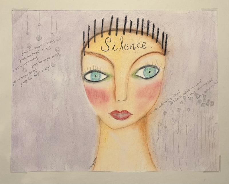 Silence, painting by Ibiza Castañeda