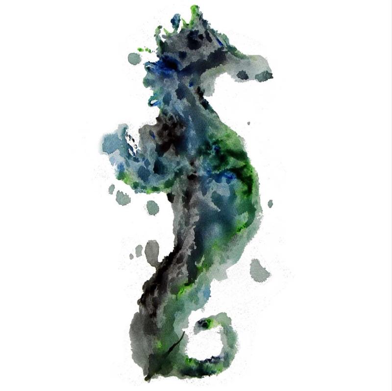 Animales de Poder / Caballo de Mar, painting by Caro G. Solar