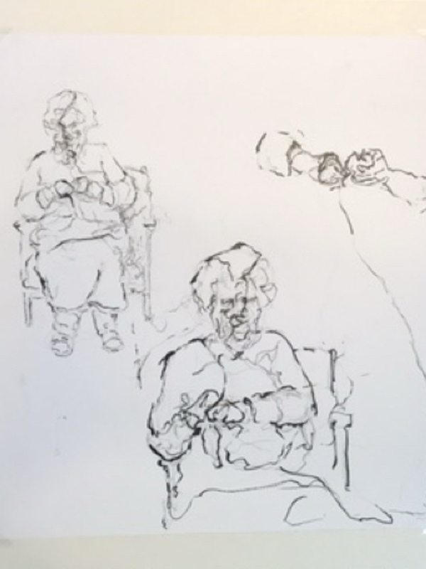 One Contiguous Line Sketch