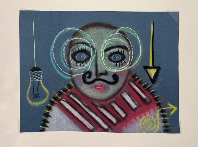 Bigotuda con Lentes, drawing by Ibiza Castañeda