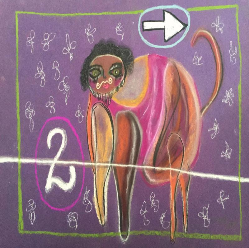 Dos, drawing by Ibiza Castañeda