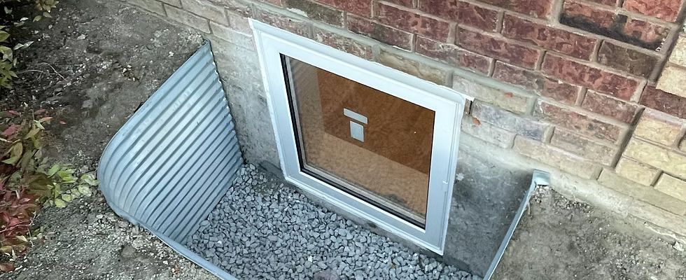 Finished egress window and window well completed by Modpro Egress Solutions in Durham Region