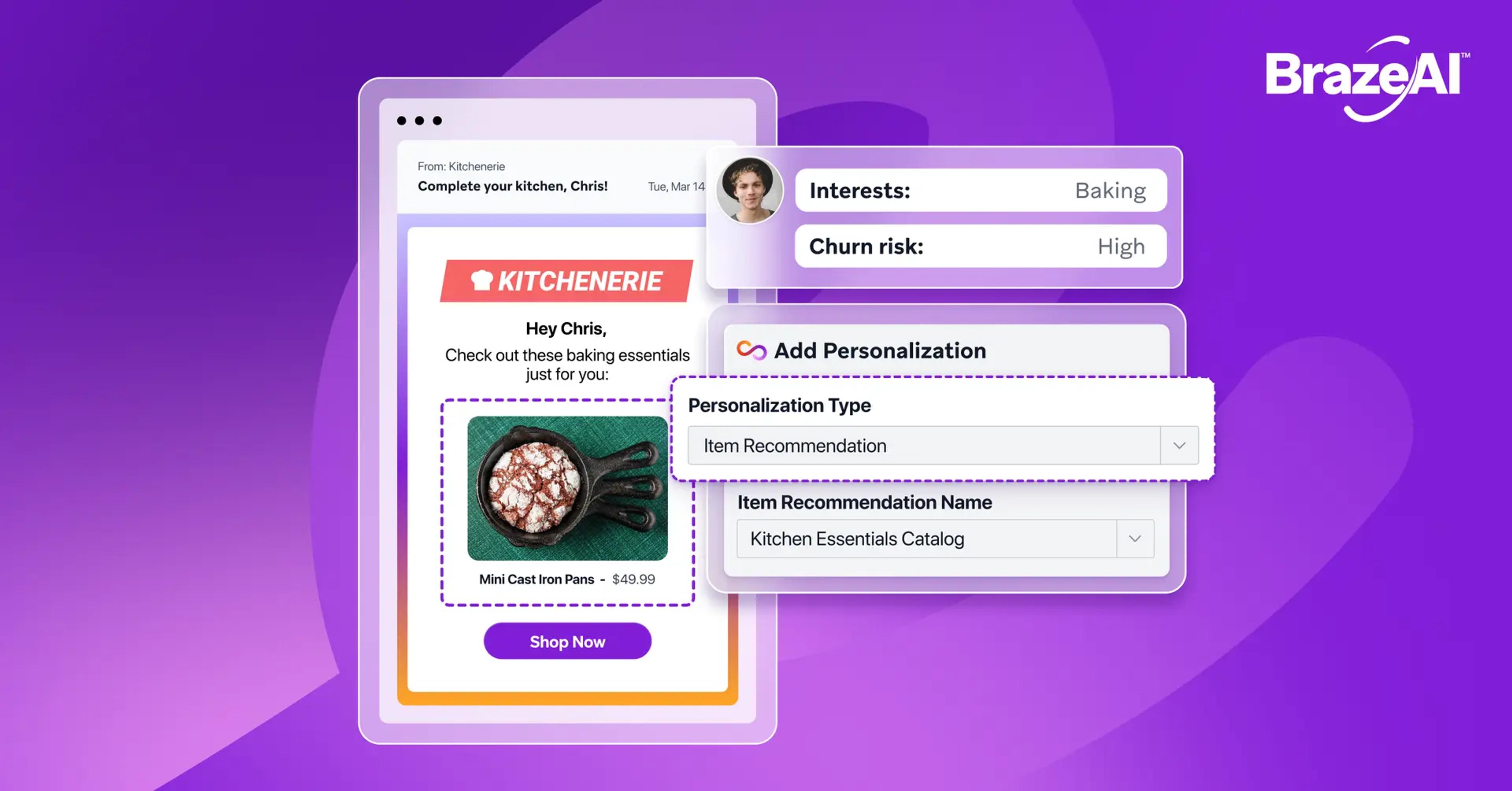 a screenshot of a personalized email on a tablet .