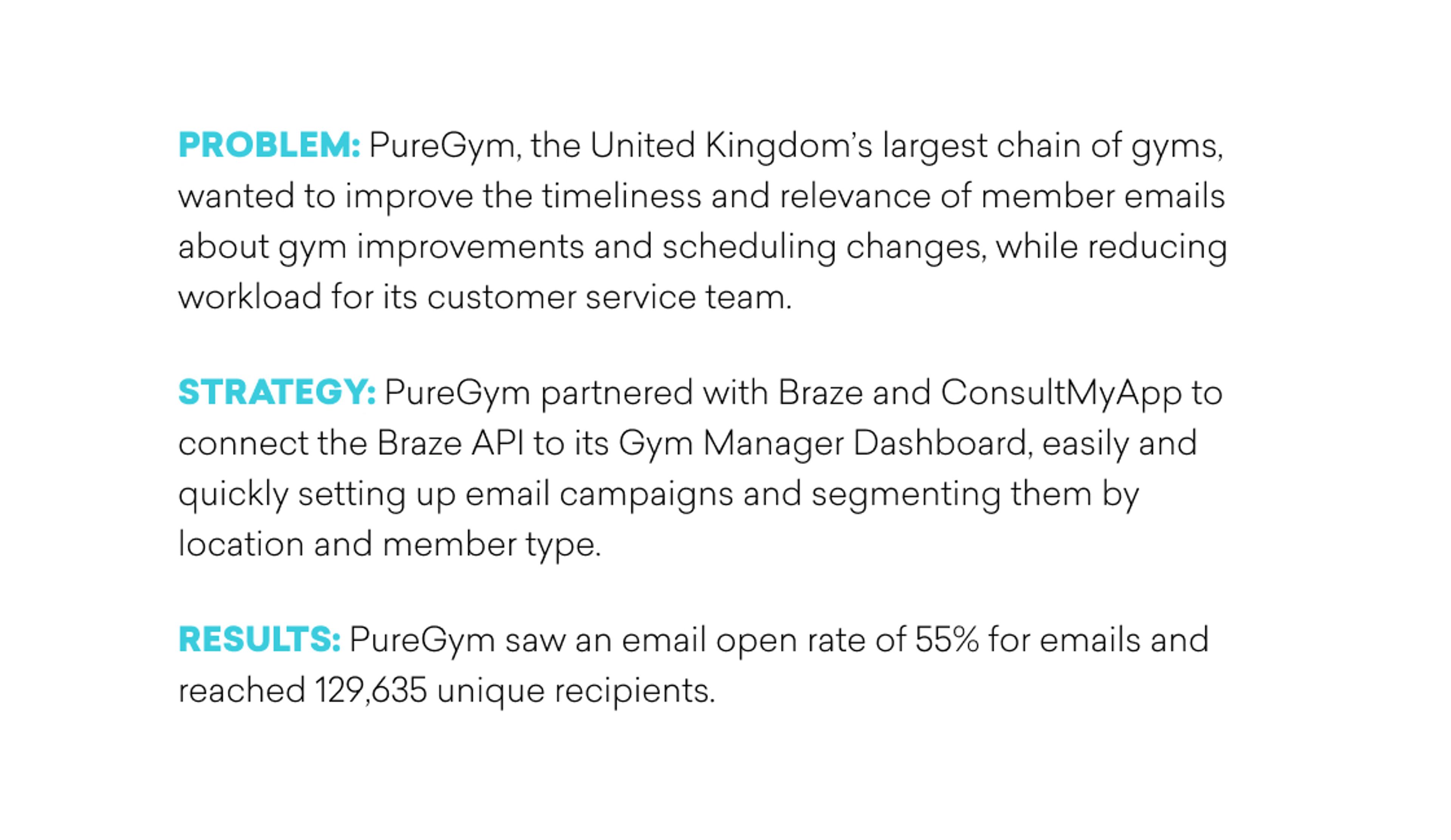 Resumen del estudio de case de PureGym