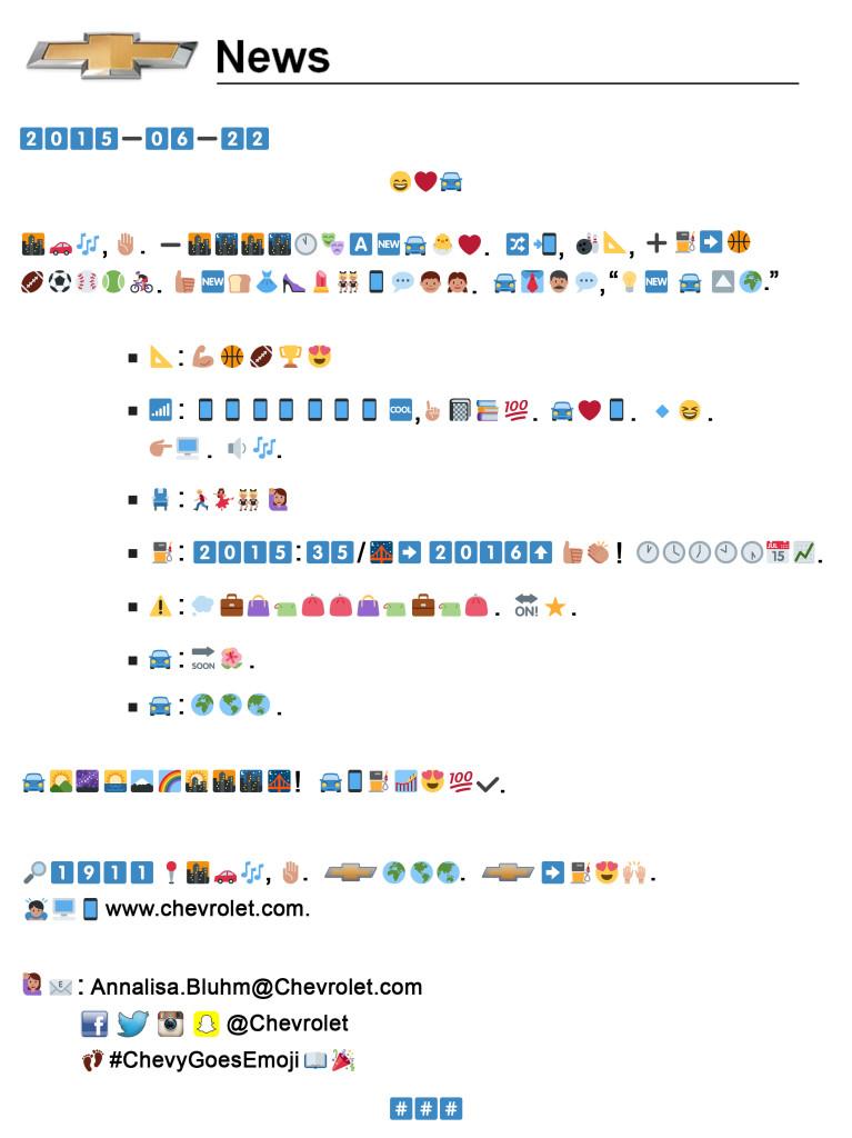 A colorful infographic featuring various emojis related to news and events from June 22, 2015, along with social media handles and contact information. The layout includes a timeline and categories represented by emojis.
