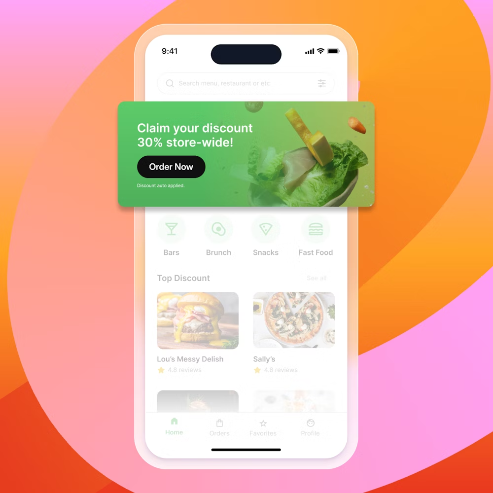 a phone screen that says claim your discount 30 % store wide