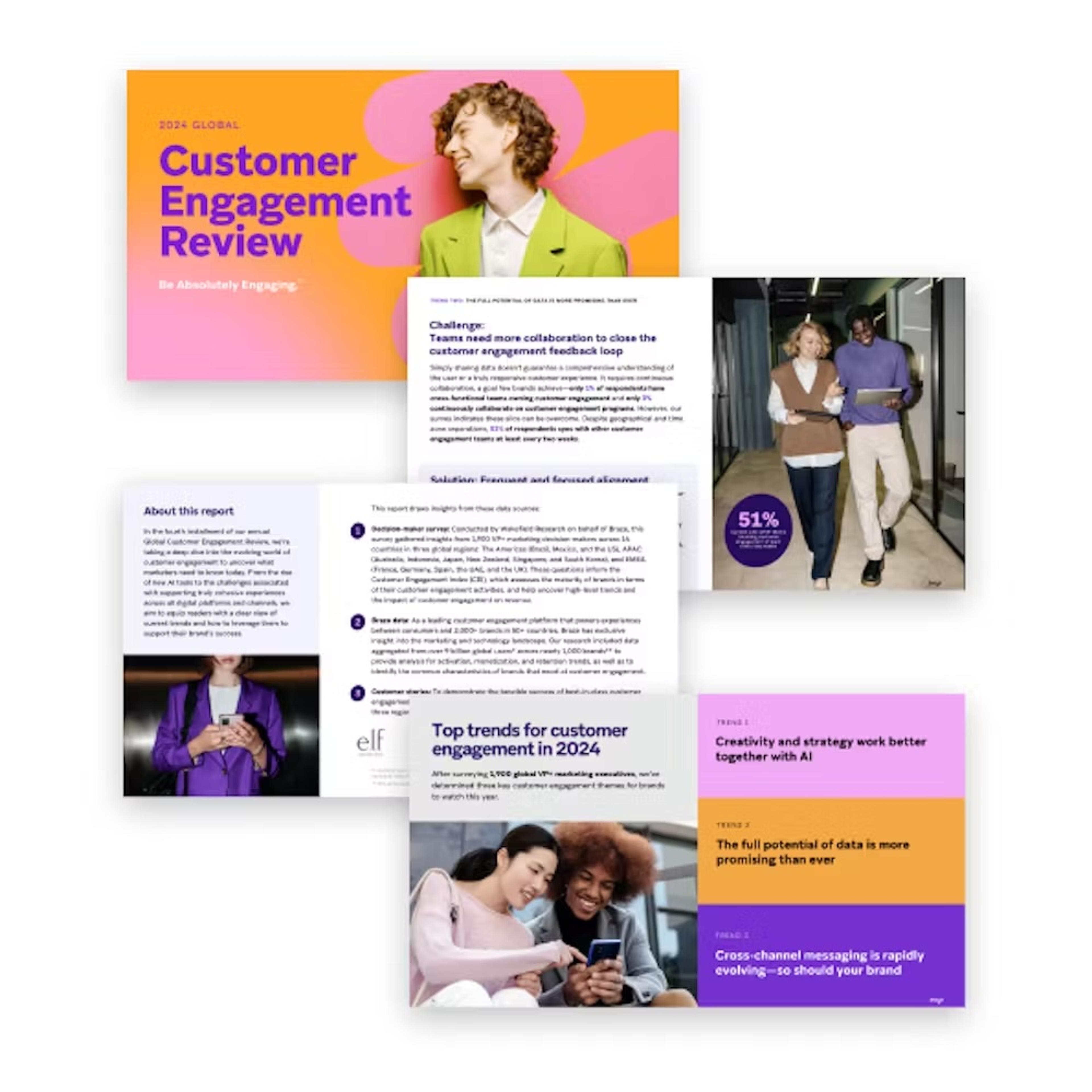 a collage of images of a customer engagement review .