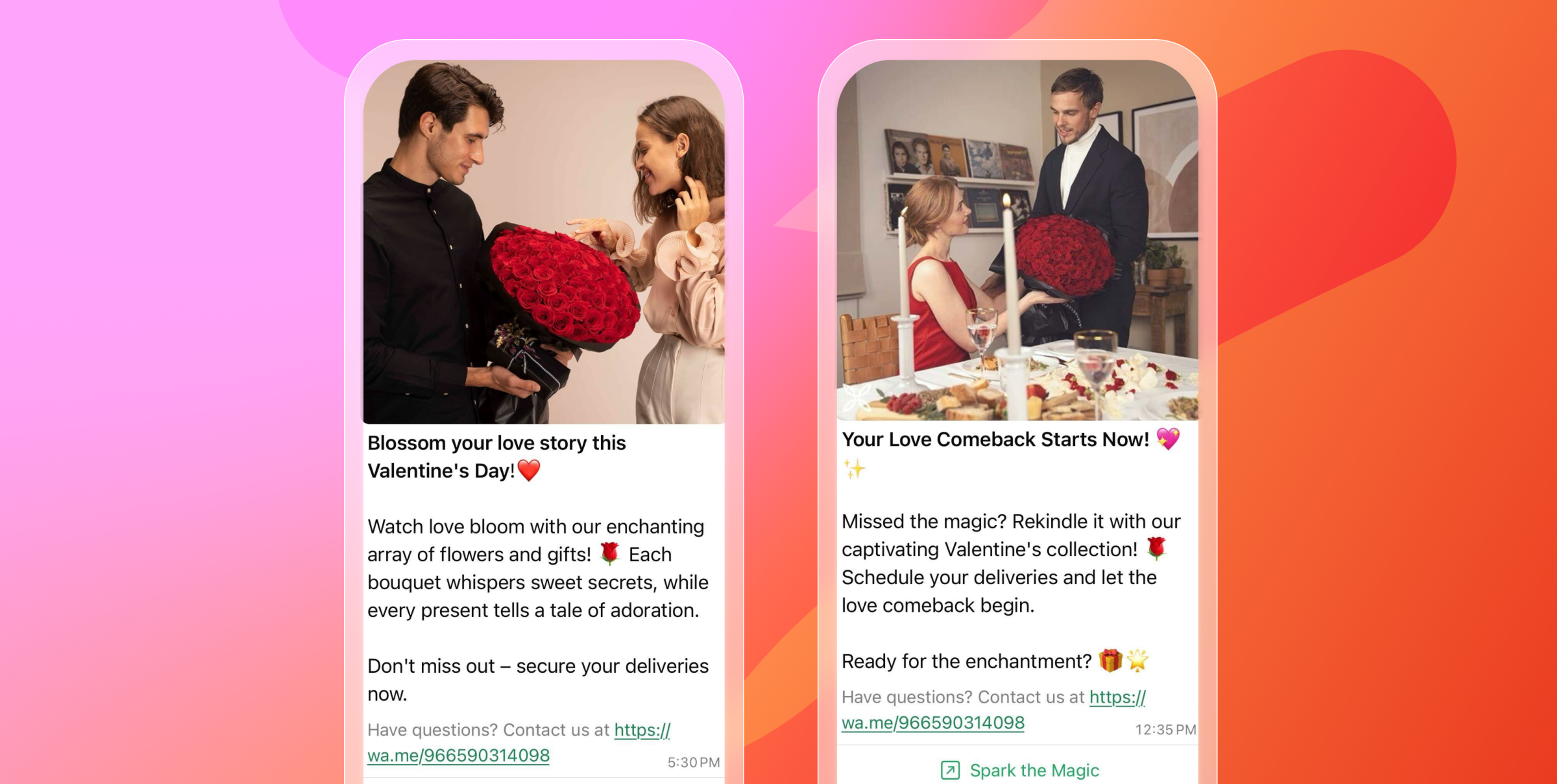 picture of a Valentine's Day message on WhatsApp