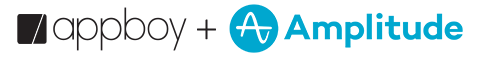 Logos of Appboy and Amplitude combined, showcasing a partnership. The Appboy logo is on the left, and the Amplitude logo is on the right.