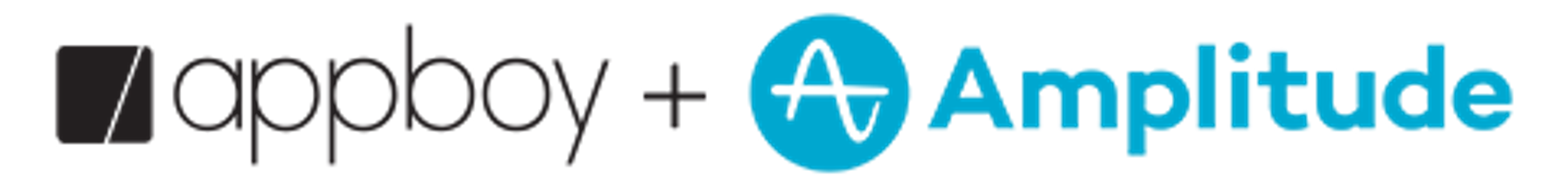 Logos of Appboy and Amplitude combined, showcasing a partnership. The Appboy logo is on the left, and the Amplitude logo is on the right.