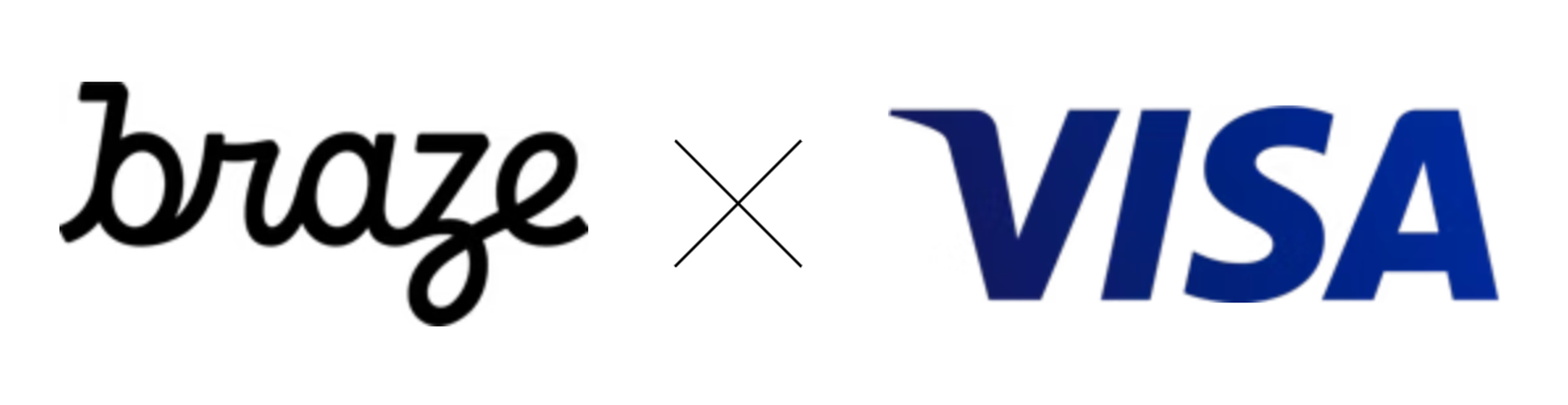 braze x visa logo on a white background