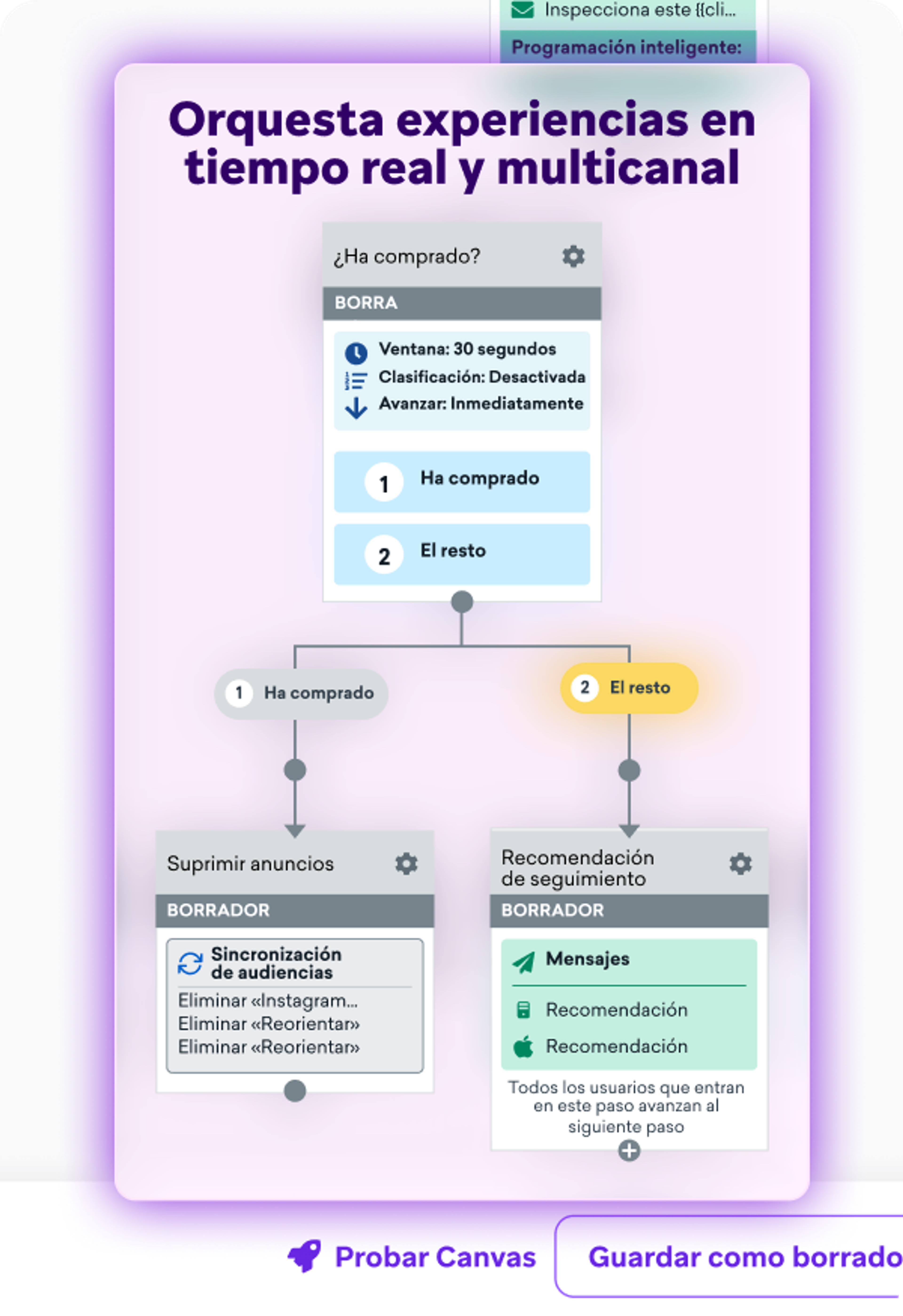 Página con el panel de control de Segment Builder