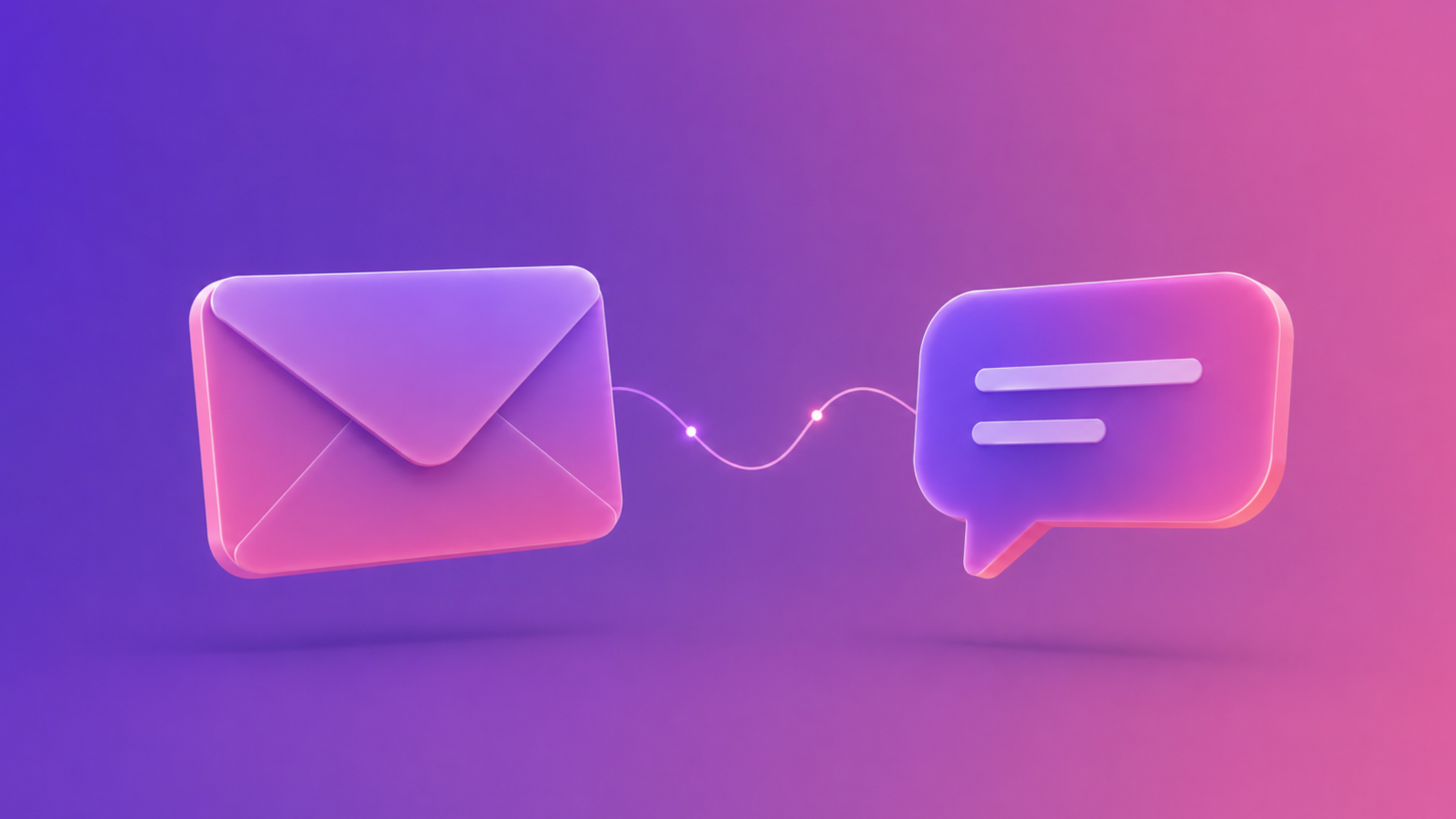 An envelope on the left side and a message bubble on the right