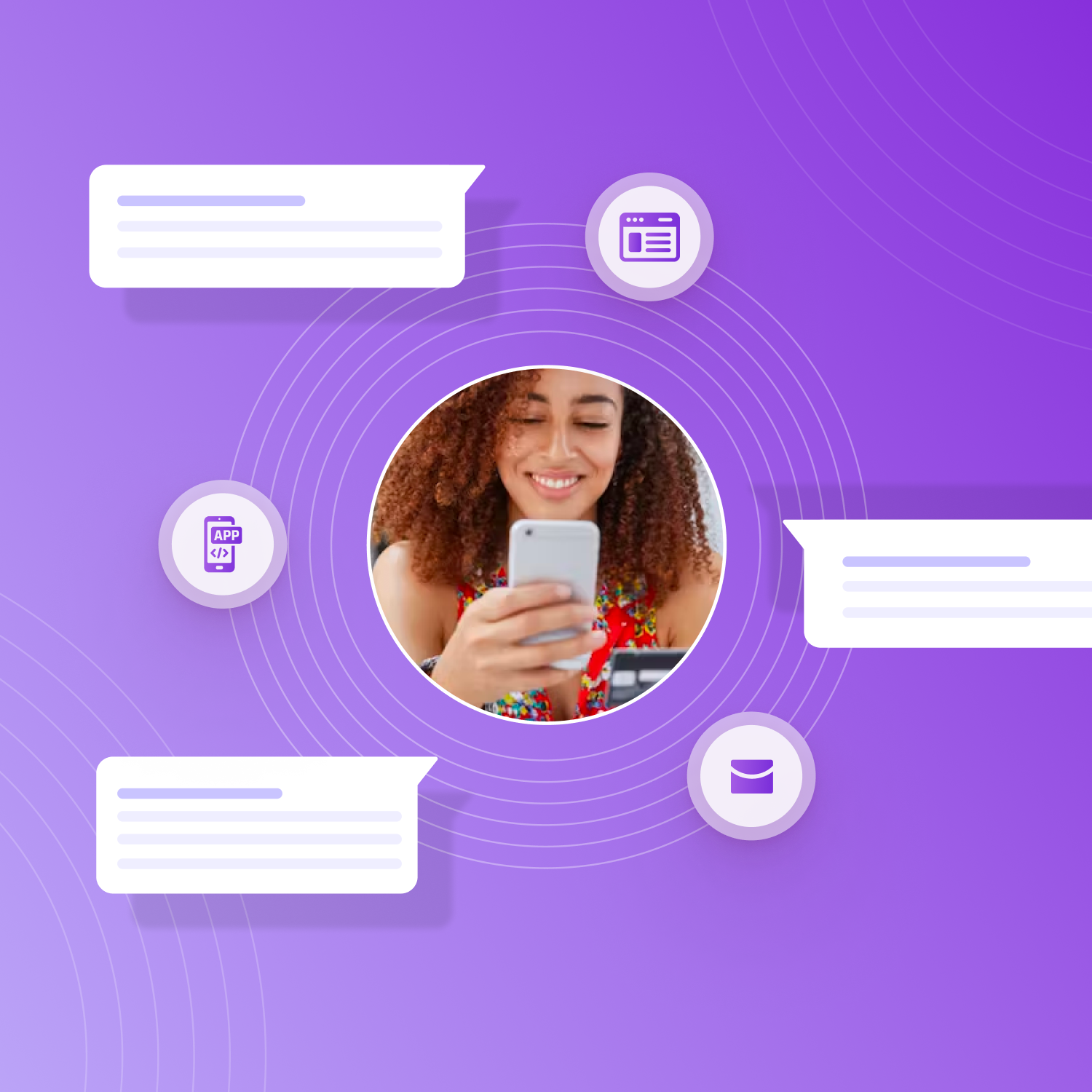 a person on a phone surrounded by whatsapp messages