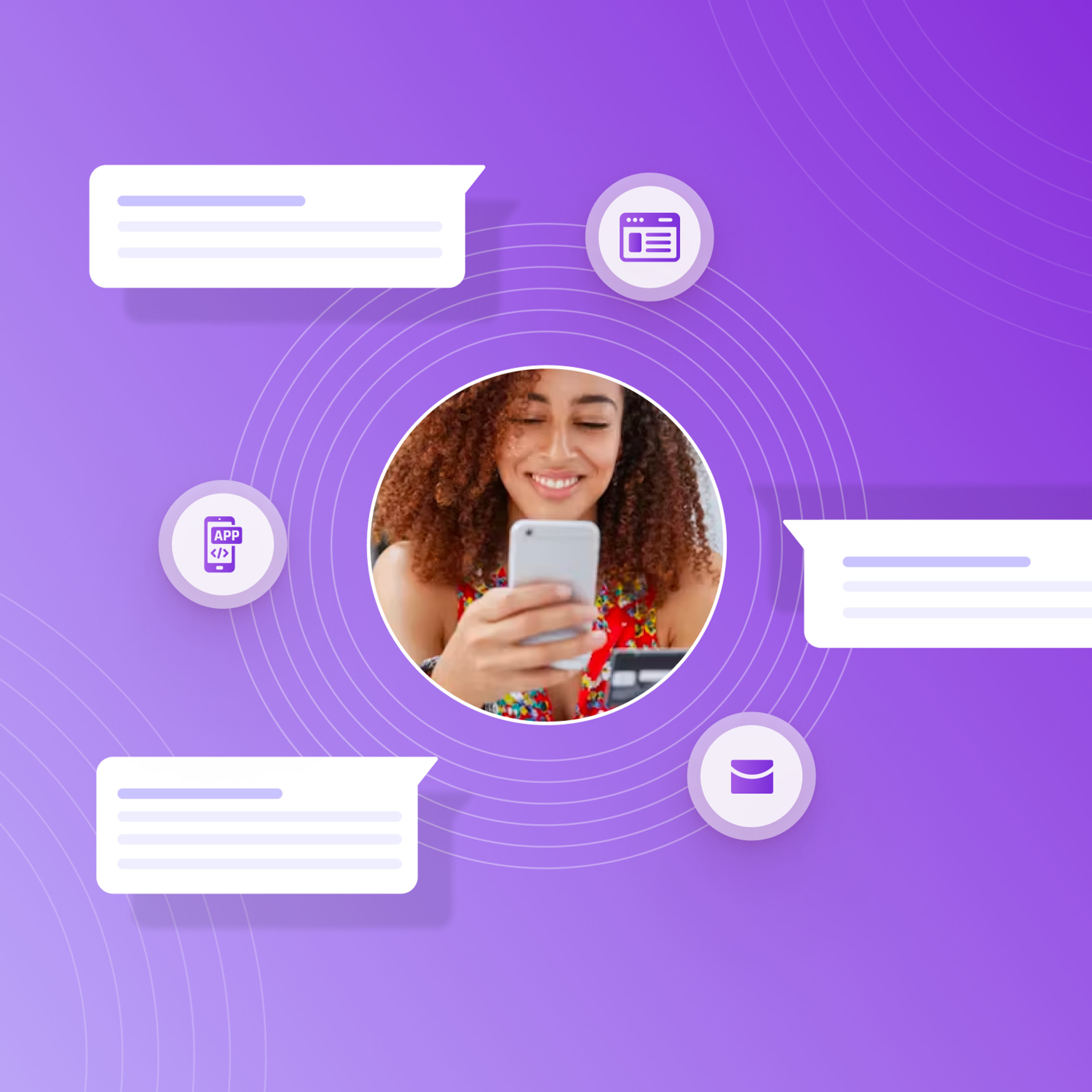 a person on a phone surrounded by whatsapp messages