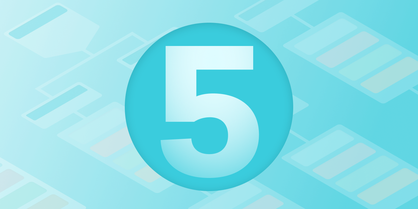 a blue circle with the number 5 inside of it