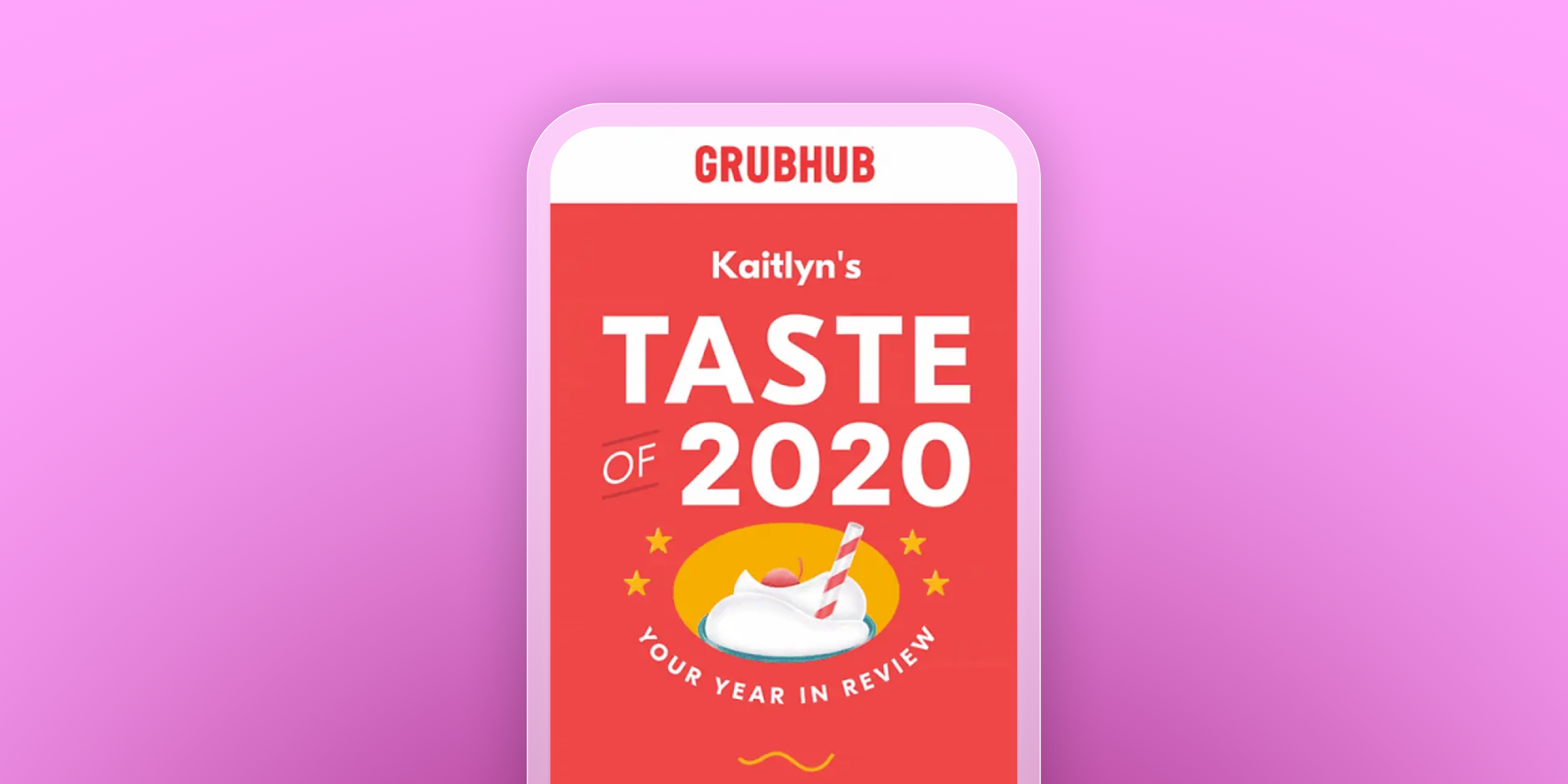 a phone displaying a taste of 2020 badge