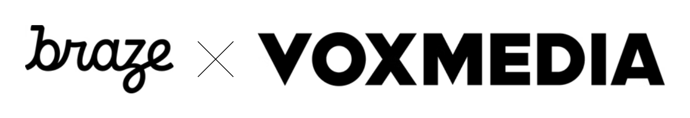 a black and white logo for braze x voxmedia