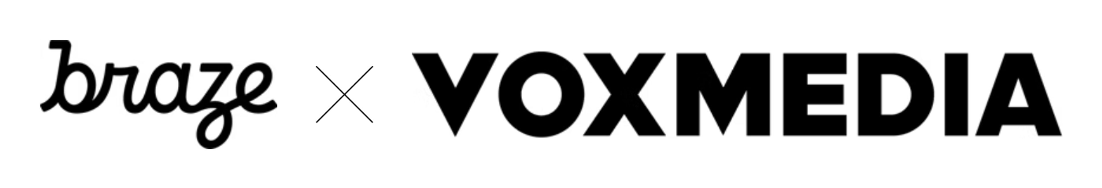 a black and white logo for braze x voxmedia