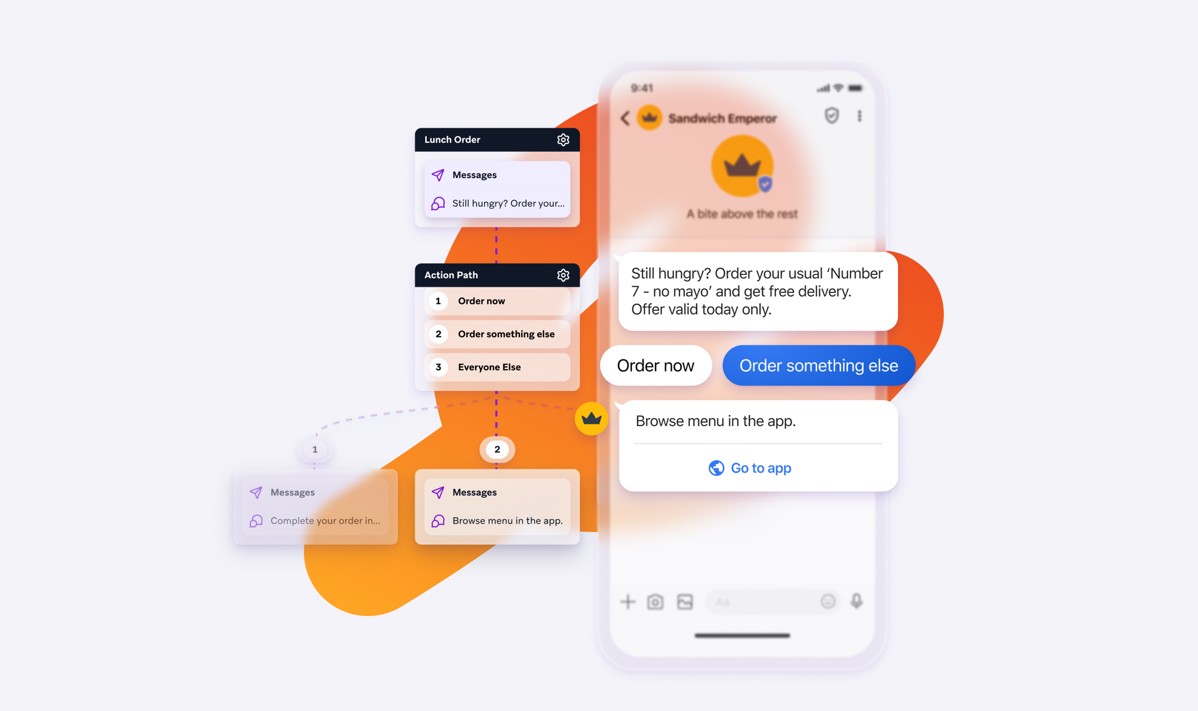 a phone with a sandwich emperor app open