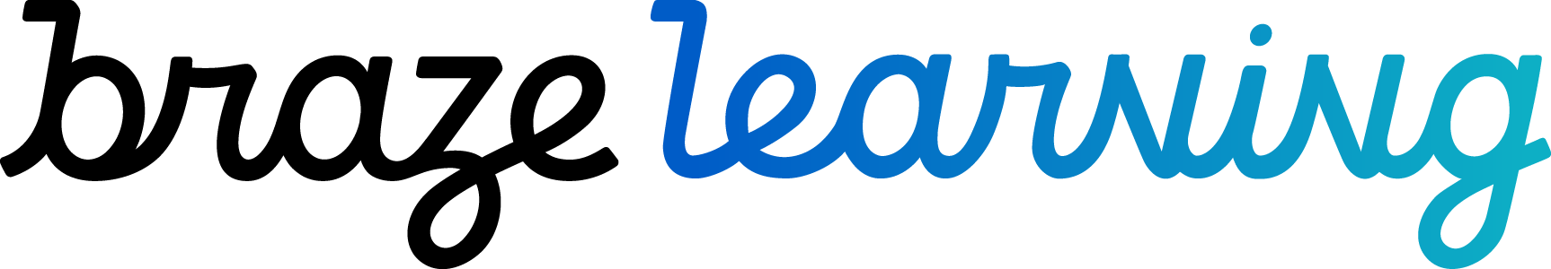 青い「learning」という文字が描かれたロゴです。シンプルでモダンなデザインです。