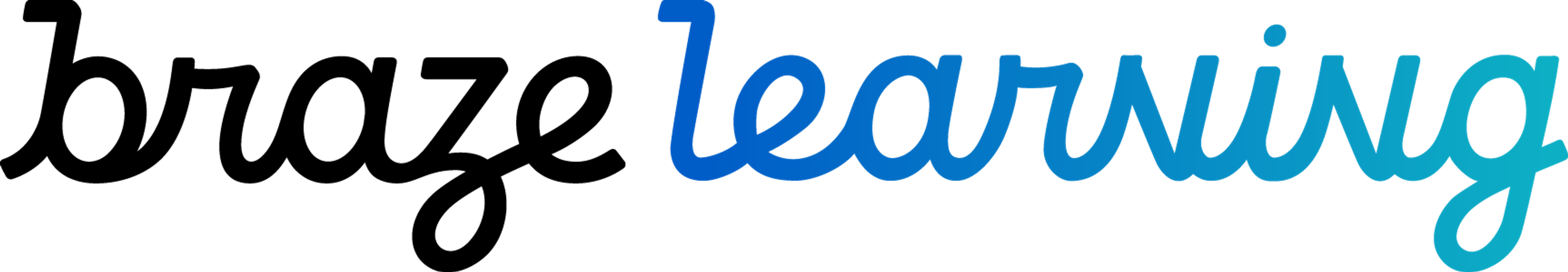 青い「learning」という文字が描かれたロゴです。シンプルでモダンなデザインです。