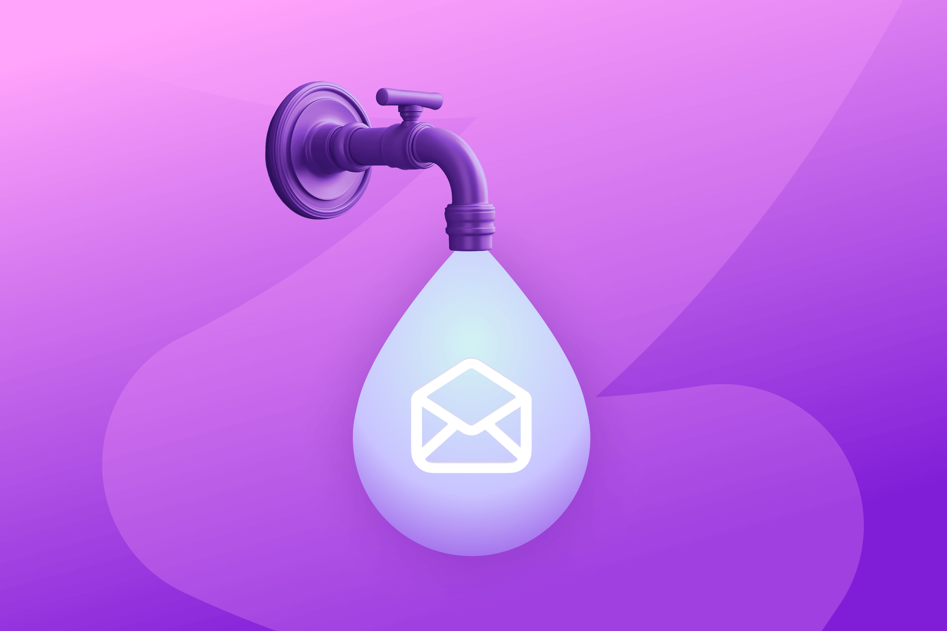 a drop of water with an envelope coming out of it
