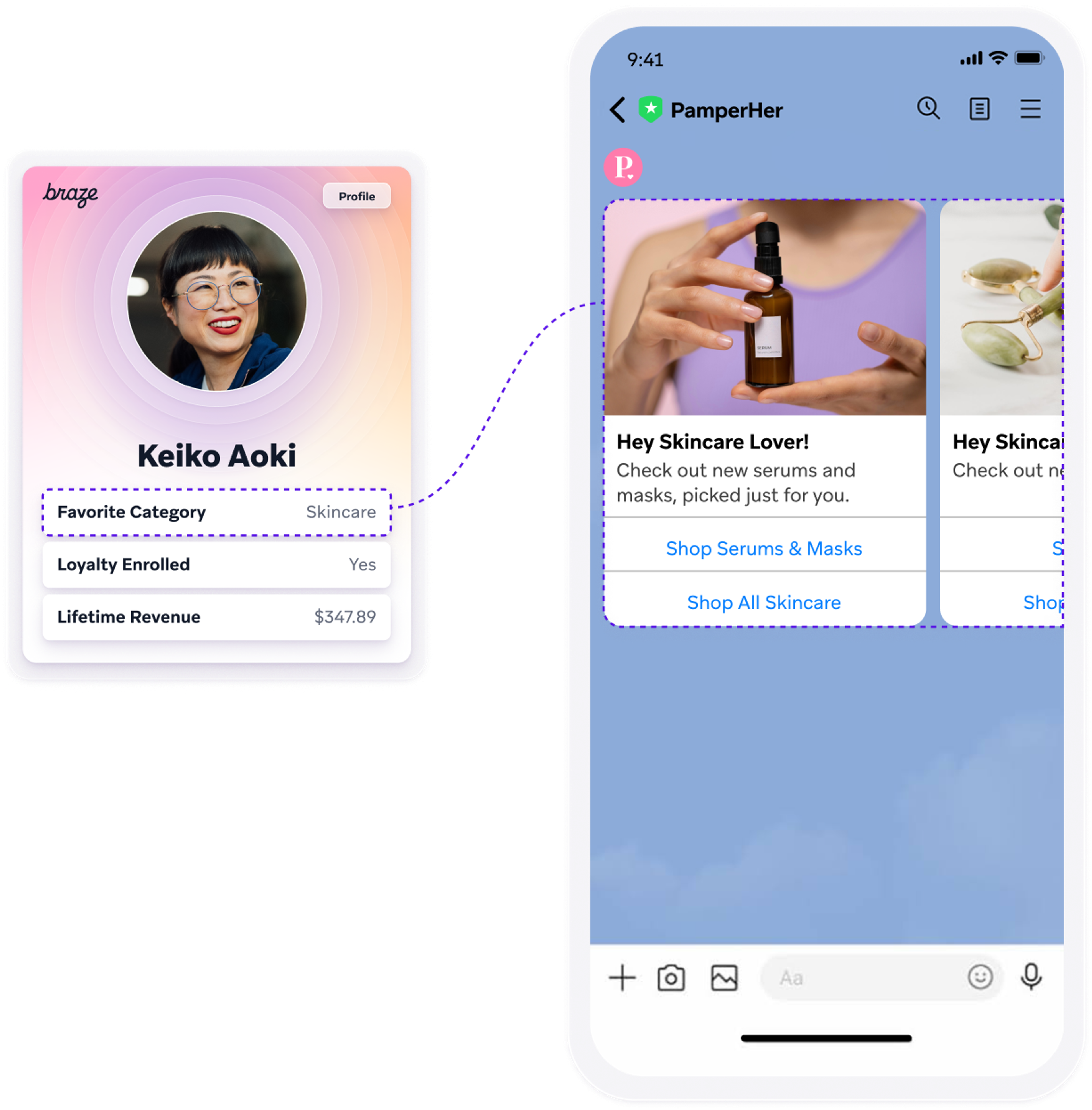 a phone with a profile of keiko aoki on it