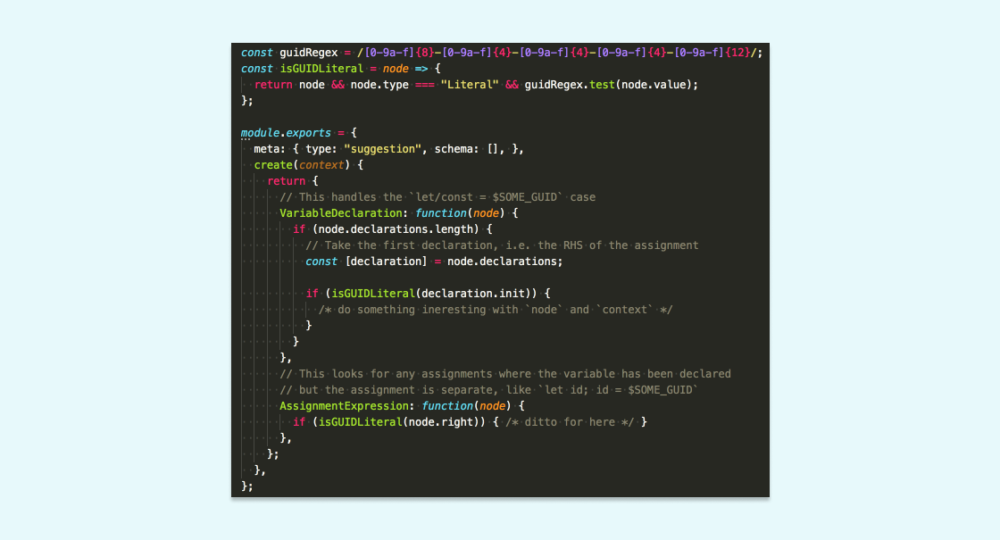 ESLint is all about finding nodes - you just need to know where to look and what they’re named.