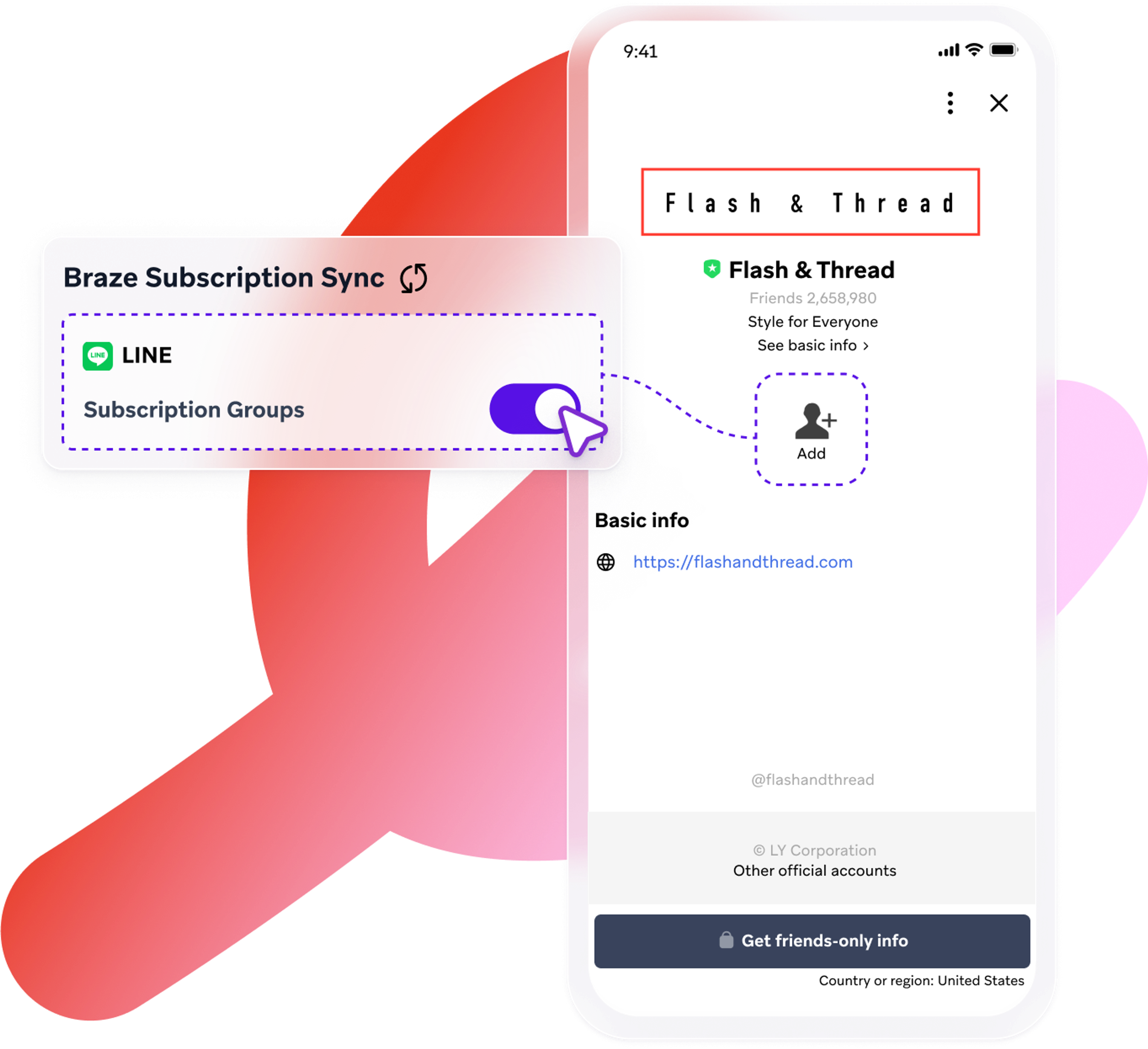 a phone with a flash & thread subscription on it