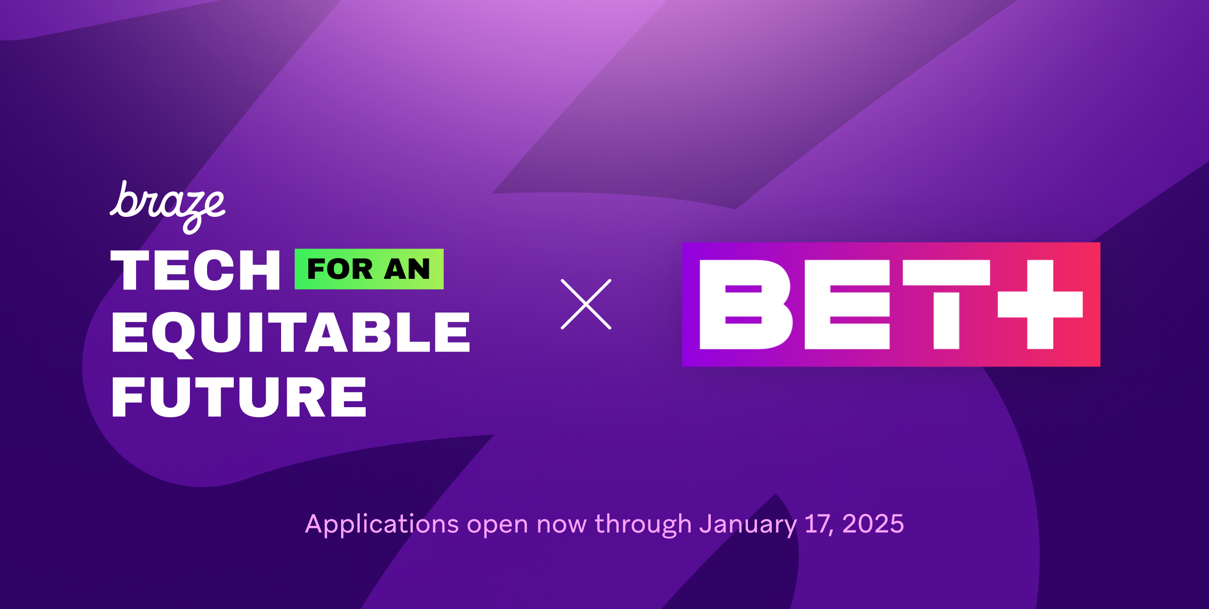 an advertisement for braze tech for an equitable future