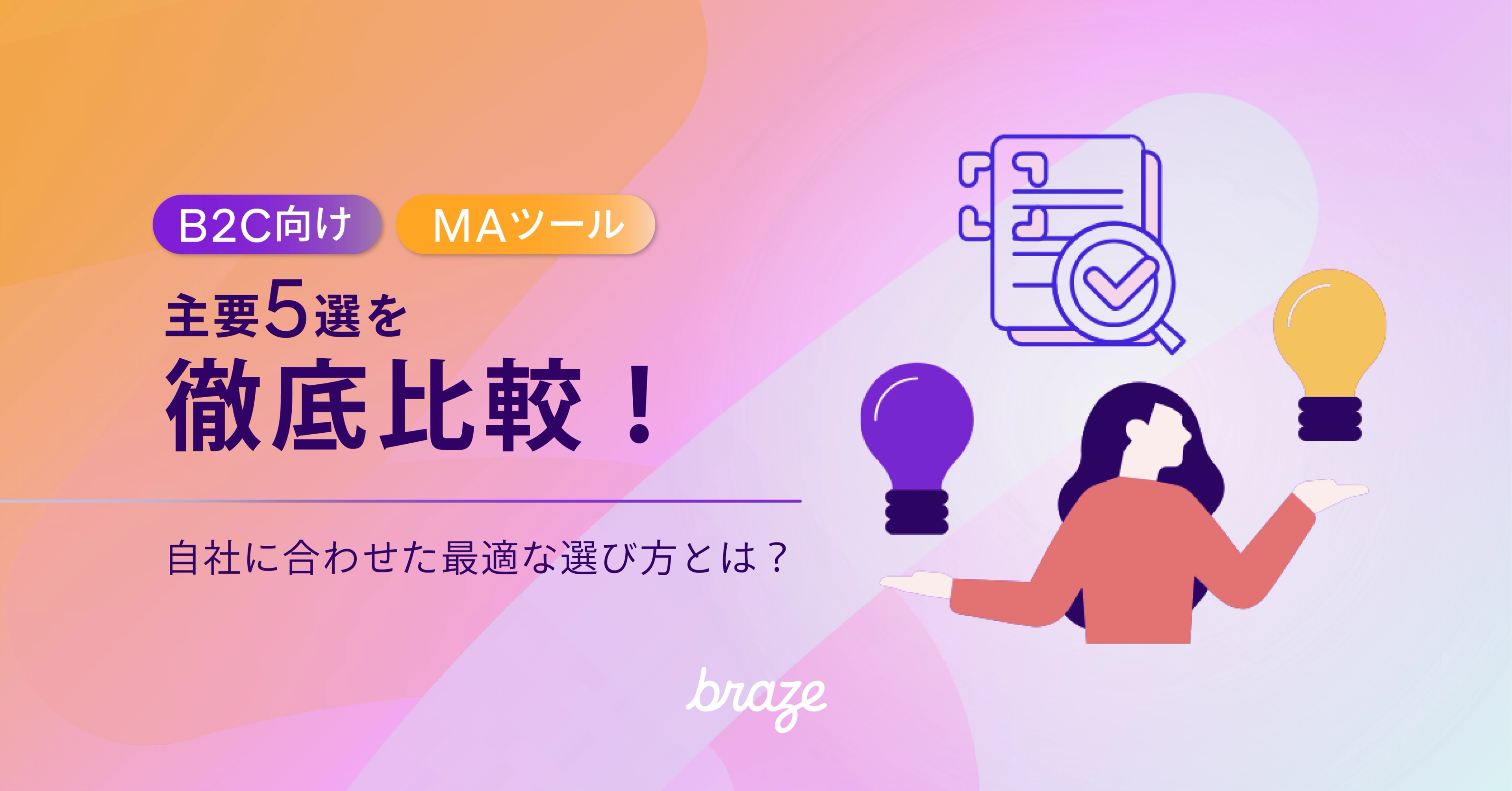 【2026年最新】B2C向けMAツール主要5選を徹底比較！自社の状況に合わせた最適な選び方とは？のカバー