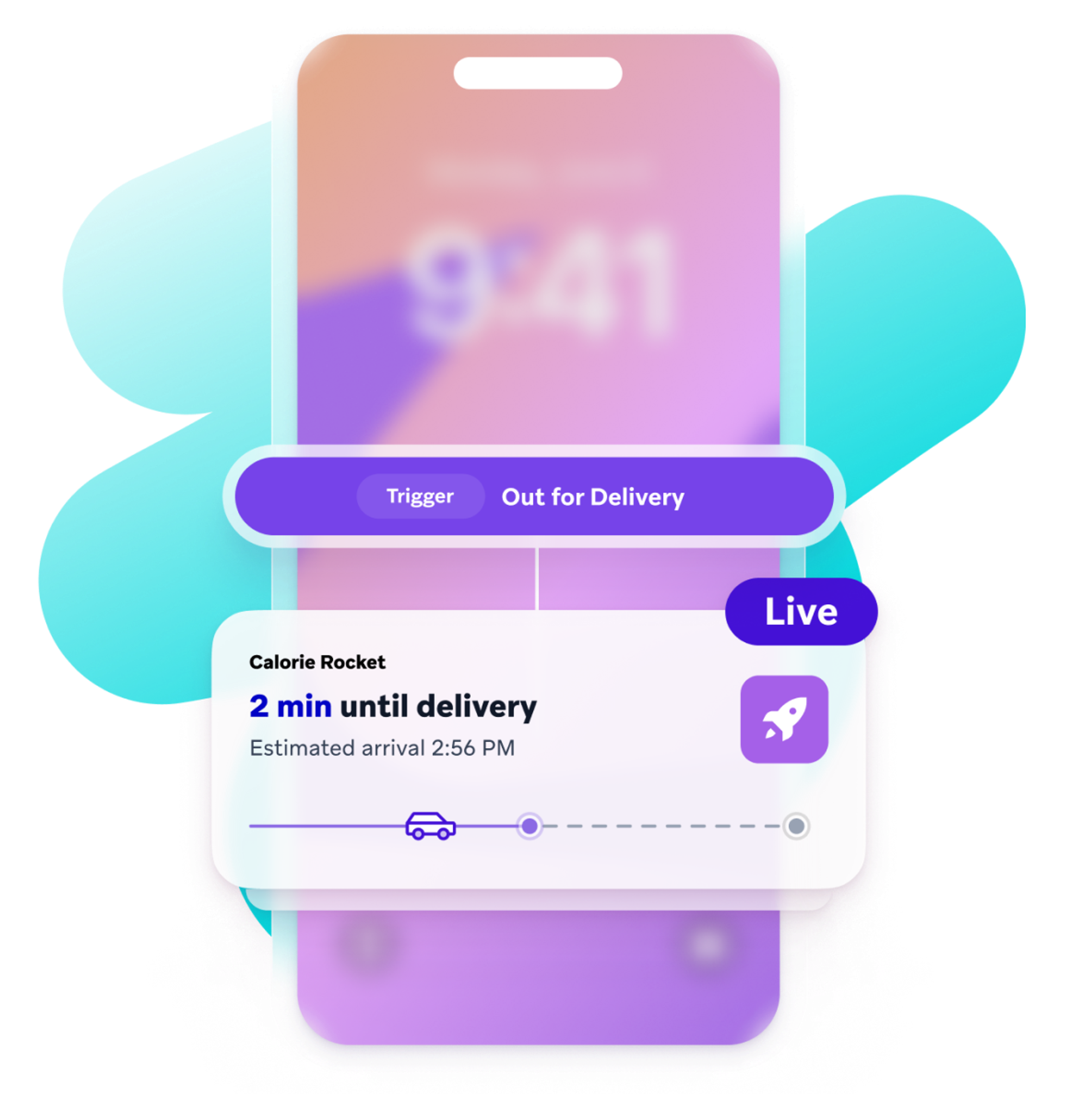 a phone with a calorie rocket app on it
