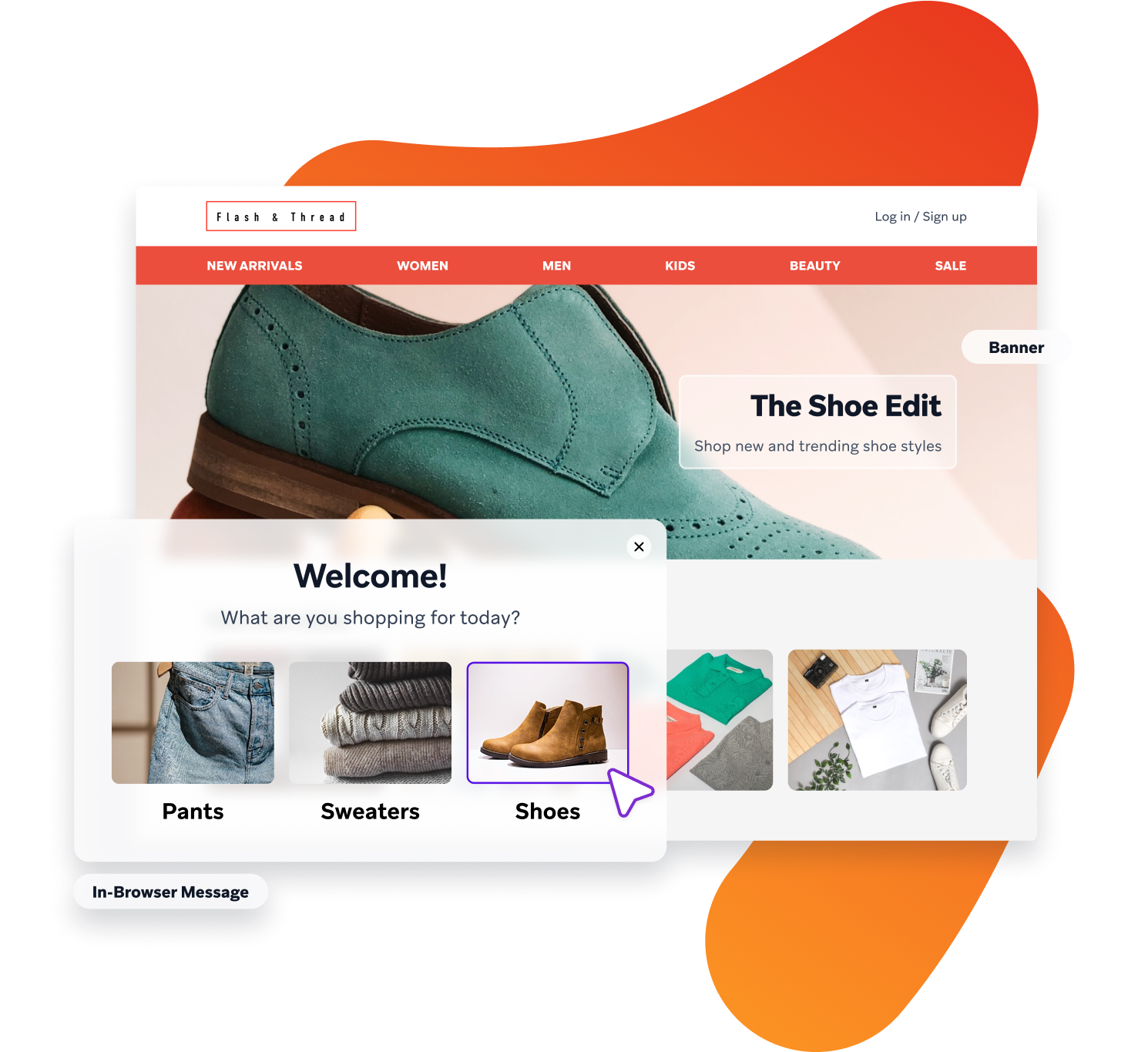 a screenshot of a website for flash & thread