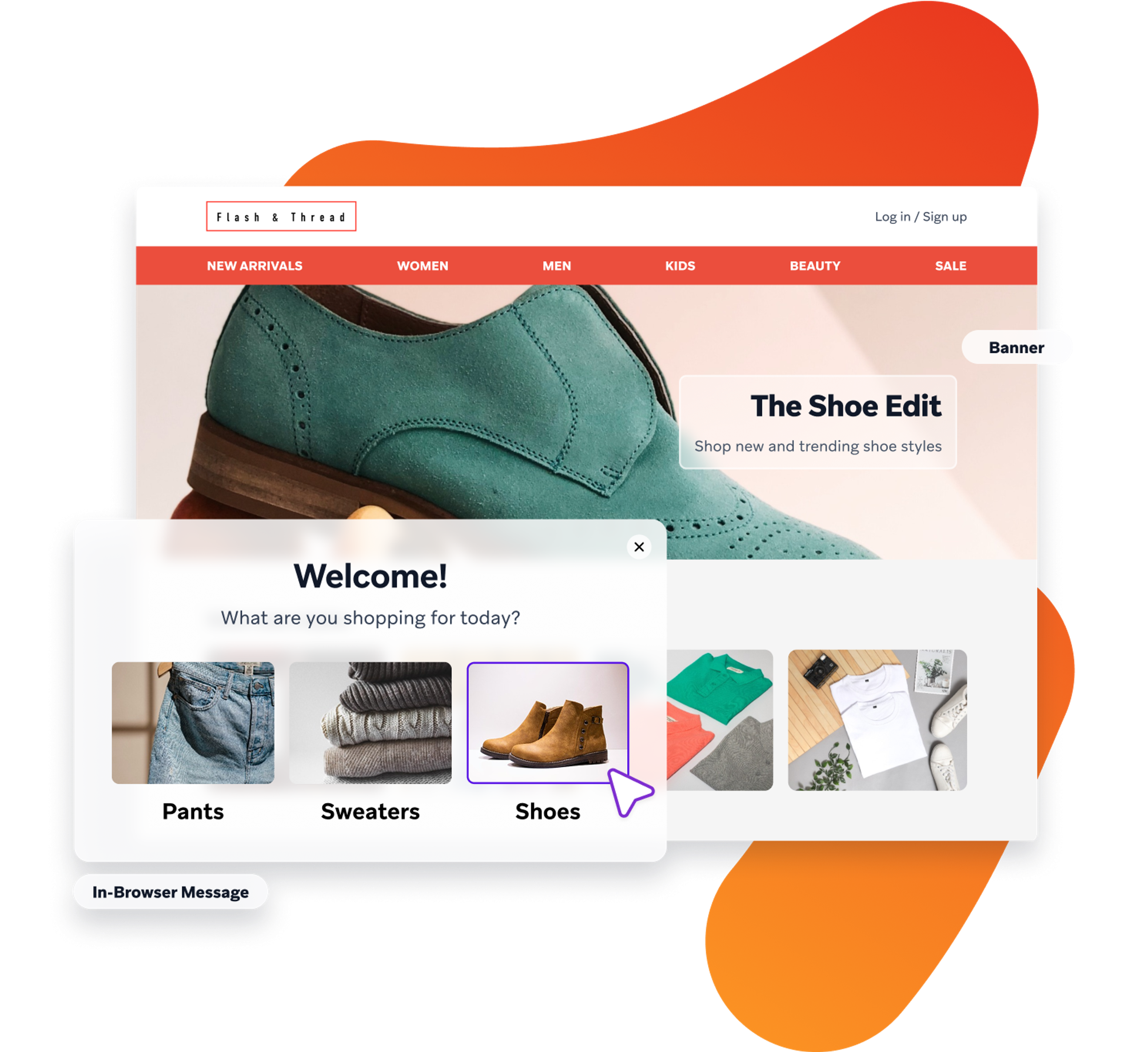 a screenshot of a website for flash & thread